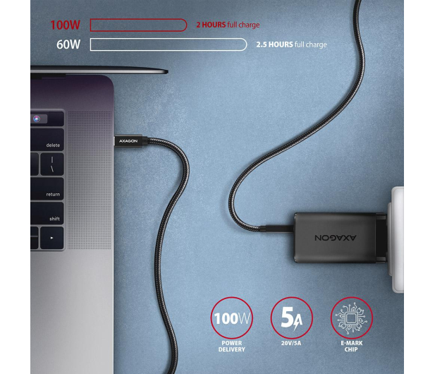 Axagon BUCM32-CM20AB, SPEED+ kabel USB-C - USB-C, 2m, USB 20Gbps - 1353478 - zdjęcie 4